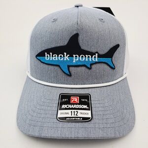 Black Pond Shark Fishing Richardson 112 Trucker Mesh Snapback Hat Cap